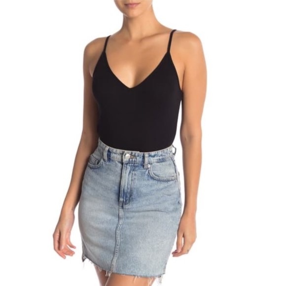 BP. V-Neck Ribbed Thong Bodysuit - Picture 3 of 9